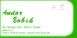 andor bobik business card
